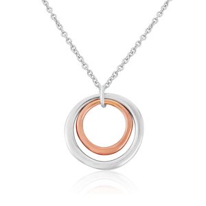 Auree Jewellery Metallic Ifield Sterling Silver & 18ct Rose Gold Rings Necklace