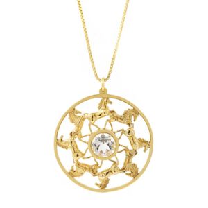 Lee Renee Metallic Wild Horses Topaz Medallion Necklace