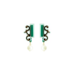 Gissa Bicalho Green Handmade Acrylic Earring Dorian