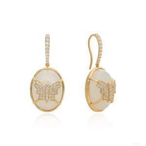 The Jewelz Metallic Neutrals Wings Moonstone Hook Butterfly Earrings