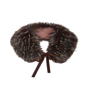 Saachi Brown Faux Fur Tie Collar