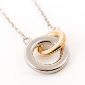 Belinda Jewelz Metallic Mixed Metal Connected Rings Necklace