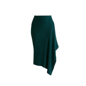 Paisie Green Draped Knitted Skirt