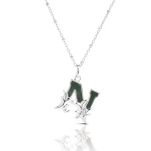 Kasun Metallic Solid N Initial Necklace With Marble