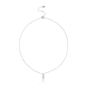 Miss Cecilia White Single Pearl Chain Necklace