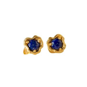 Claire Hill Designs Blue Lapis Lazuli Lichen Stud Earrings