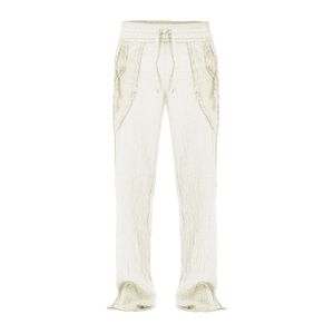 Zhenabia White Tribe Pants Boho Cotton Summer Pants for men