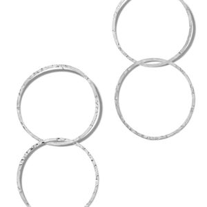 Jaredjamin White Raquel Dangle Hoop Post Earrings