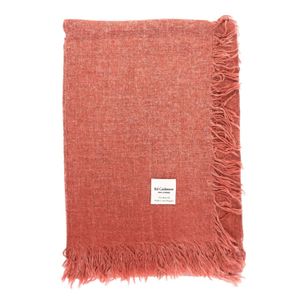 Bel Cashmere Red Cashmere Foulard With Fringes Mineral
