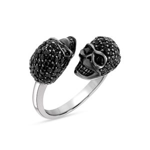 SALLY SKOUFIS Black Poise Ring With Made Diamonds