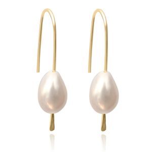 Kiri & Belle Metallic Mimi Pearl Drop Wire Filled Earrings
