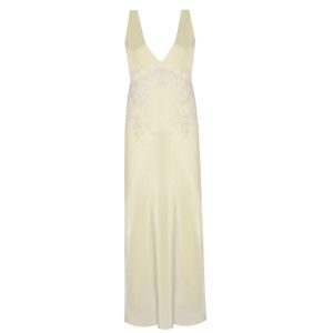 Bocan Couture White Eugenie Long V Neck Inner Nightgown