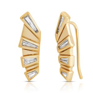 Glamrocks Jewelry Metallic Sunray Ear Climbers