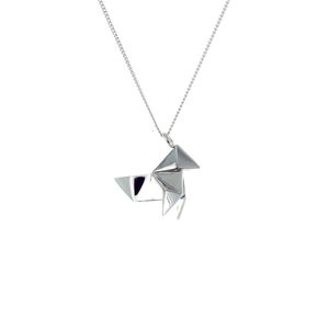 Origami Jewellery Metallic Sterling Silver Mini Cuckoo Origami Necklace