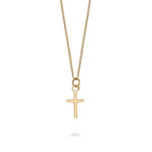 Lime Tree Design Metallic Mini Cross Necklace Gold Vermeil