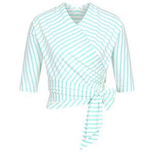 Marianna Déri Blue Mint Cream Striped Wrap Top