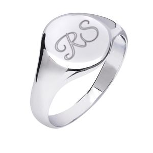 Kaizarin Metallic Initial Signet Ring For Or Size T