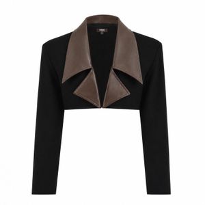 Luroq London Black Cropped Frame Blazer