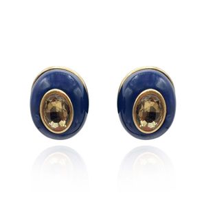 Michael Nash Jewelry Blue Stephanie Lapis Resin Pierced Earring With Topaz Glass Stone