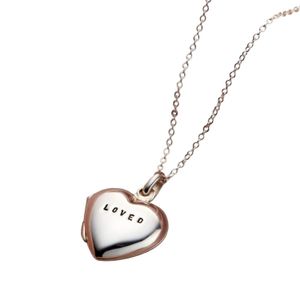 Posh Totty Designs Metallic Sterling Loved Small Heart Locket Necklace
