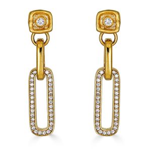 Loni Paul Jewelry Metallic Pave Chain Post Earrings