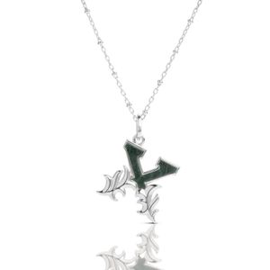 Kasun Metallic Solid X Initial Necklace With Marble