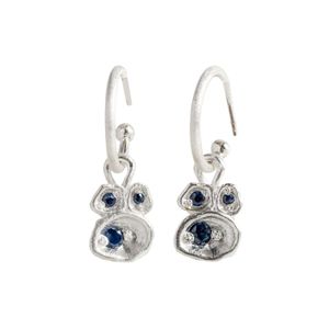 Claire Hill Designs Blue Sapphire Lichen Hoop Earrings