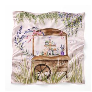 ADIBA White Bloom Cart Silk Scarf