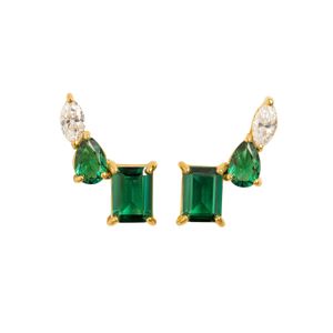 Juvetti Green Kriva Emerald & Diamond Earrings