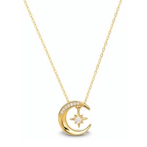 Kylie Harper Metallic Dangling Moon & Star Pendant Necklace