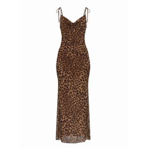 Alia Studio Brown Énigme Maxi Mesh Dress