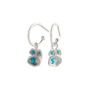 Claire Hill Designs Blue Lichen Hoop Earrings