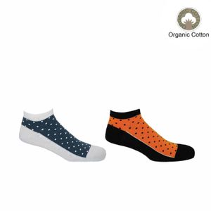 Peper Harow - Made in England Blue Polka Organic Trainer Socks Bundle for men