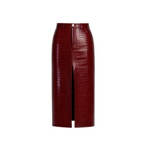 OSCARMORRIS Red Croco Skirt