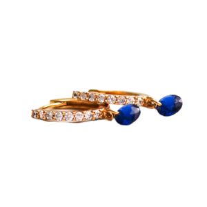 Native Gem Blue Bon Bon Circle Huggies- Sapphire