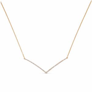 Cosanuova Metallic Chevron Diamond Necklace 18k Rose Gold