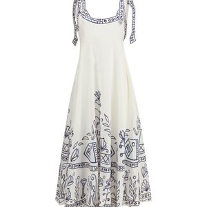 ALÉMAIS White Leela Ballet Midi Sundress Cream