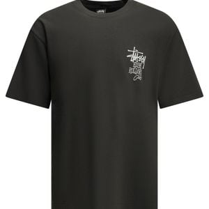 Stussy Black Cotton T-Shirt for men