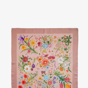 Gucci White Flora Silk Foulard