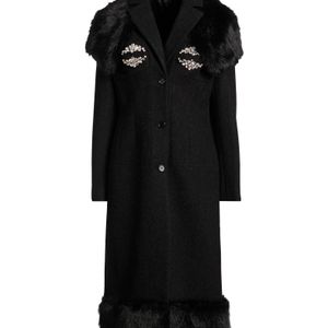 Simone Rocha Black Coat Virgin Wool, Polyamide, Polyester