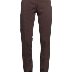 Michael Coal Brown Pants Cotton, Elastane for men