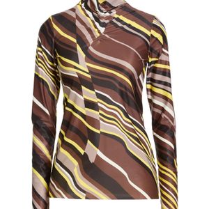 Maliparmi Brown Top Polyester, Elastane