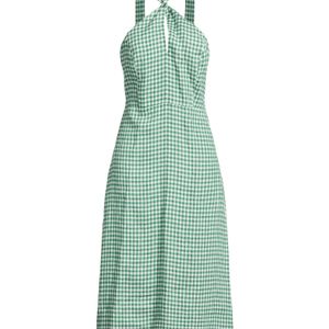120% Lino Green Midi Dress Linen