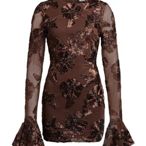 ROTATE BIRGER CHRISTENSEN Brown Mini Dress