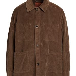 Cruna Brown Jacket Cotton, Elastane for men