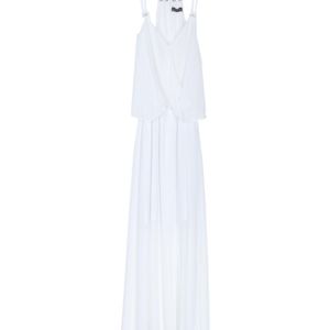 Soallure Weiß Langes Kleid