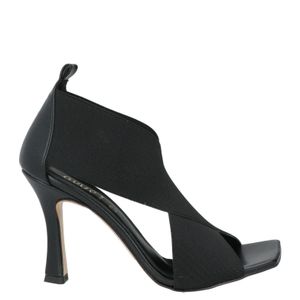 Ovyè Black Sandals Leather, Elastic Fibres