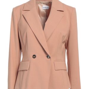 Marella Pink Camel Blazer Polyester, Virgin Wool, Elastane