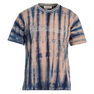 Wales Bonner Blue Tie-Dye Short-Sleeve T-Shirt With Contrasting Details for men