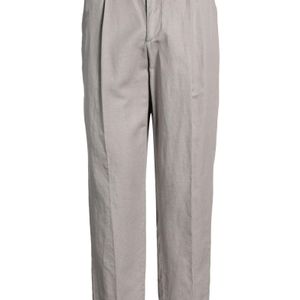 Paoloni Grey Pants Cotton, Linen for men